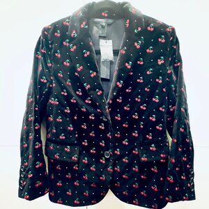 MARC JACOBS BNWT STRASS embroidered CHERRY + RHINESTONE blazer size 6 STUNNING!